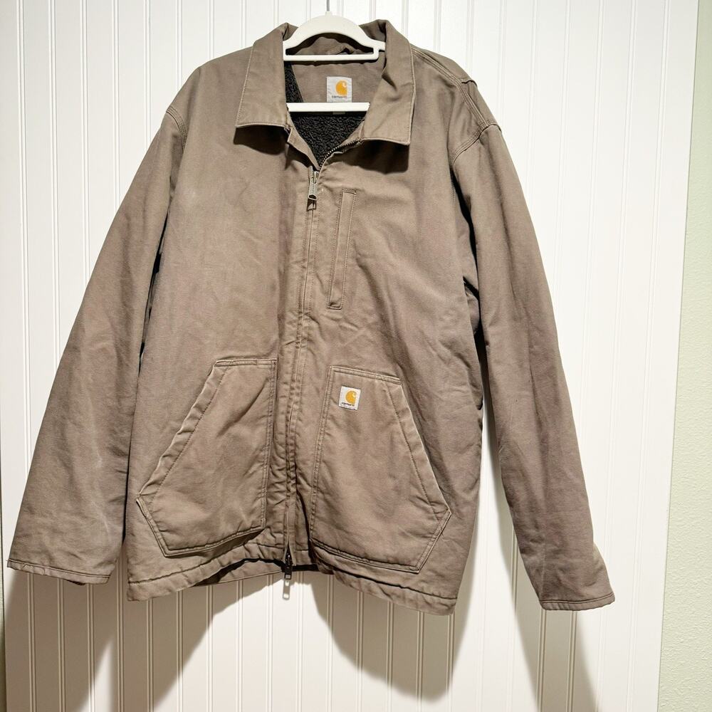 Carhartt Washed Duck Ridge Jacket Gray Mens 2X